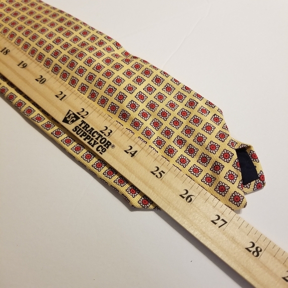 Polo by Ralph Lauren Tip Slip & String Silk Hand Sewn England Gold Red 54"x4" - Picture 11 of 12